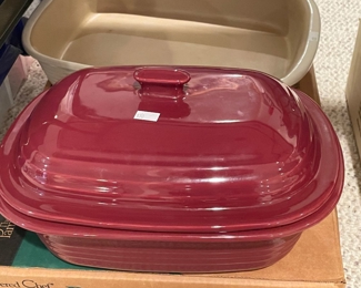 Pampered Chef red casserole dish w/lid,  $30