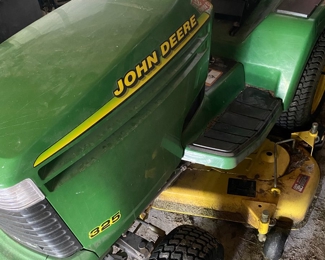 John Deere 325 riding mower with cart