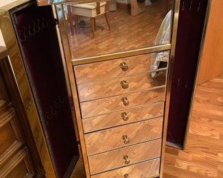 Retro mirror jewelry armoire 