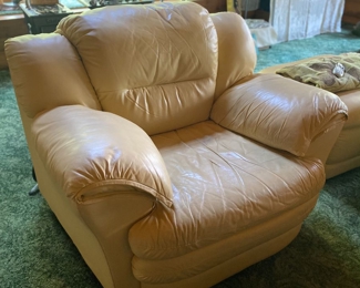 Beige leather chair