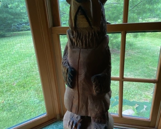 Hand chainsaw carved bear
