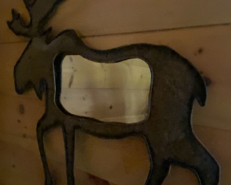 Moose wall art with mirror 