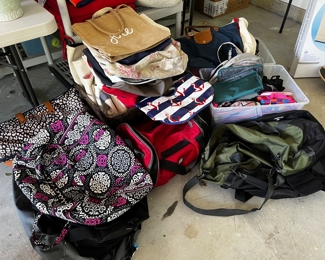 Travel bags, tote bags and sports drawstring bags