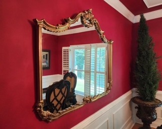 Beautiful Large Ornate Decorative Gilded Style ￼Wall Mirror, 53”w x 46”h