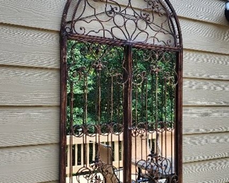 Wrought Iron Garden Gate Wall Mirror