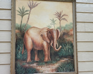 Framed Elephant Painting Print