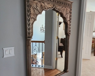 Ornate Rustic Brown Boho Farmhouse Mirror