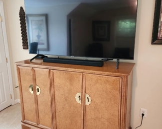 Mid Century Modern Style Console Cabinet w/ Brass Pulls