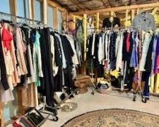 Many Racks of Designer Clothing! Mostly Women’s Size Small to Medium, Size 4 - 8. Notable Brands: Ann Taylor, Cache, White House Black Market, Calvin Klein, Bebe, Guess, Micheal Kors, BCBG Maxazria, Banana Republic, Zara, and More! 