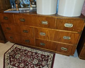Dixie Campaigner Chest of 7 Drawers, 60”w x 30”h x 18 1/2” d