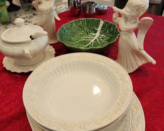 Plates and Angel Figurines