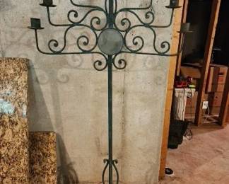 Large Iron Candleholder, 38”w x 72”h x 23”d