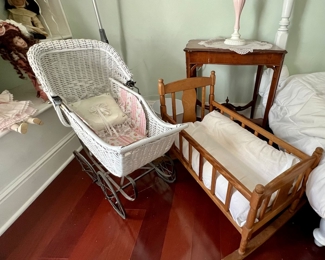 Cradle & Wicker Stroller
