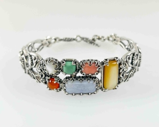 Carolyn Pollack Sterling Silver Gemstone Bracelet
