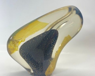 Randy Strong Signed 90s Art Glass Gilt Modern

