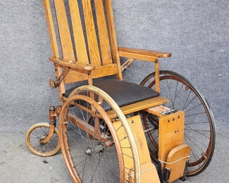 Antique Oak Boardwalk Wheel Chair
