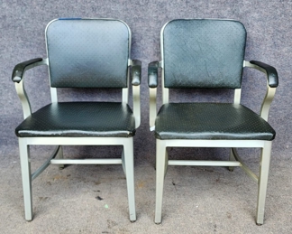 Pair Goodform Mid Century Modern Aluminum Arm Chairs
