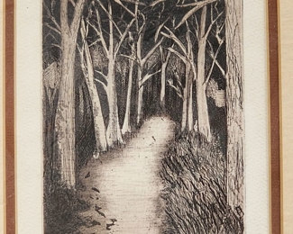 Carolyn Shomaker Forest Wicklow Etching Pencil Signed
