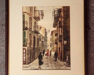 Original Fantastic G. Molina Water Color Framed Painting
