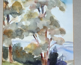 Original Chica Brunsvold Water Color Landscape Painting Framed the Sentinel
