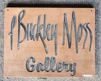 P Buckley Moss Gallery Carved Advertising Sign
