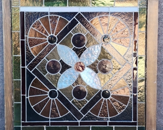 Antique Stained Leaded Glass Window
