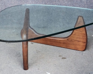 Original Vintage Noguchi Coffee Table Glass top Mid century Modern MCM Thick Glass
