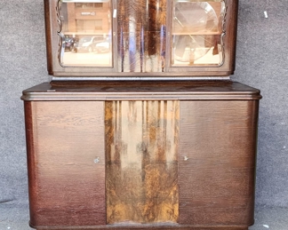 Vintage Fantastic Art Deco 4 Door Pull Out Marble Drawer MCM Mid Century Modern Cabinet
