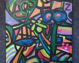 Erica Newsome Abstract Acrylic Painting on Canvas
