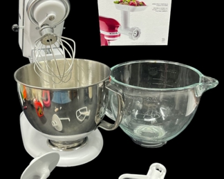 Kitchen Aid Artisan Stand Mixer with the Food Grinder Add on
