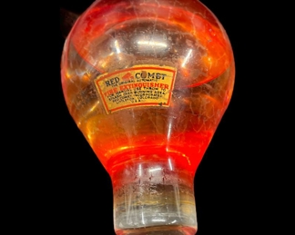 Antique Red Comet Fire Extinguisher Glass Firefighting Grenade
