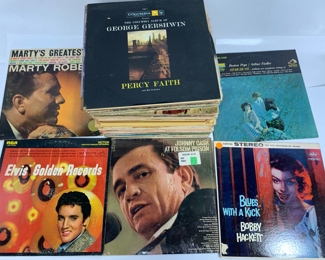 Vintage Vinyl Records - Elvis, Johnny Cash, Waylon Jennings, Floyd Cramer, Marty Robbins, Ink Spots, Frank Sinatra, Cole Porter, Helen Reddy and More
