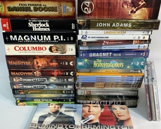 Movie DVDs - 24, Daniel Boone, Remington Steele, MacGyver, Sherlock Holmes, Columbo and More
