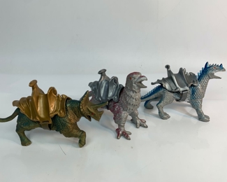 THREE 1985 Defenders of the Planets Armored Battle Steed With Harness - Eagle Steed, Dino Beast and Triceratops Steed
