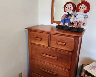 Vintage Highboy with Matching Mirror. 