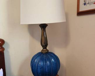 Vintage Bubble Blue Base Lamp 