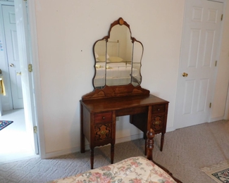 Walnut Inlaid Dresser & Mirror (that also match poster bed)
