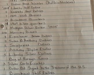 List of Coins To Be On This Auction