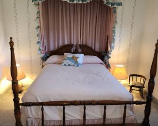 A Dream Come True! Four Poster Standard Bed and Mattress. Yes! You can have the the Drama Piece! 