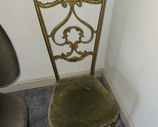 Vintage Brass Hollywood Regency Italian Chair 