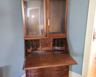 Antique Glass Front Secretary Desk