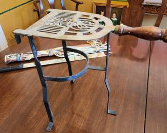 Antique Brass and Iron Fireplace Trivet