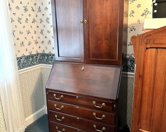 High-End Antique Cherry Secretary Desk, Like New 