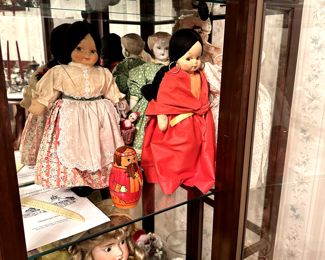 German Porcelain Dolls Antique Stamped, Jointed, Silk,  