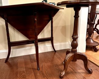 Victorian Drop-Leaf Table & Wine Table