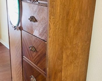 Antique Art Deco Waterfall Wardrobe.