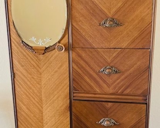 Antique Art Deco Waterfall Wardrobe.