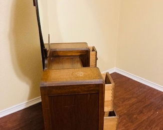 Antique Waterfall Vanity with Mirror.