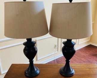 Metal Urn Bronze Table Lamp Set of 2.