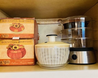 Steamer, Salad Spinner, Pottery.